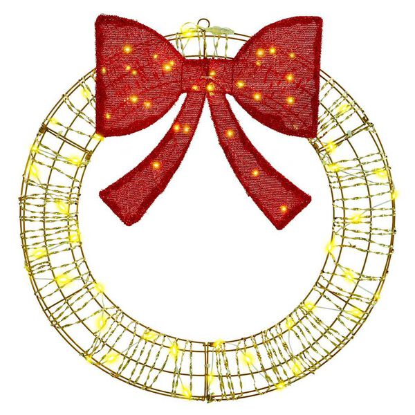 vidaXL Koszor&uacute; 60 LED-del Meleg feh&eacute;r 76 x 76 x 8 cm PET