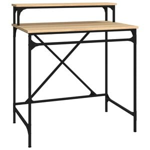 vidaXL sonoma t&ouml;lgysz&iacute;nű szerelt fa &eacute;s vas &iacute;r&oacute;asztal 80 x 50 x 90 cm