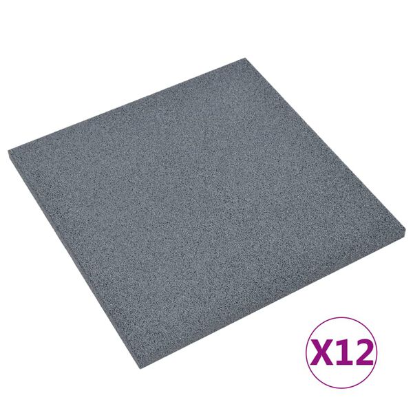 vidaXL 12 db szürke ütéscsillapító gumilap 50 x 50 x 3 cm