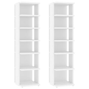 vidaXL 2 db feh&eacute;r szerelt cipősszekr&eacute;ny 27,5x27x102 cm