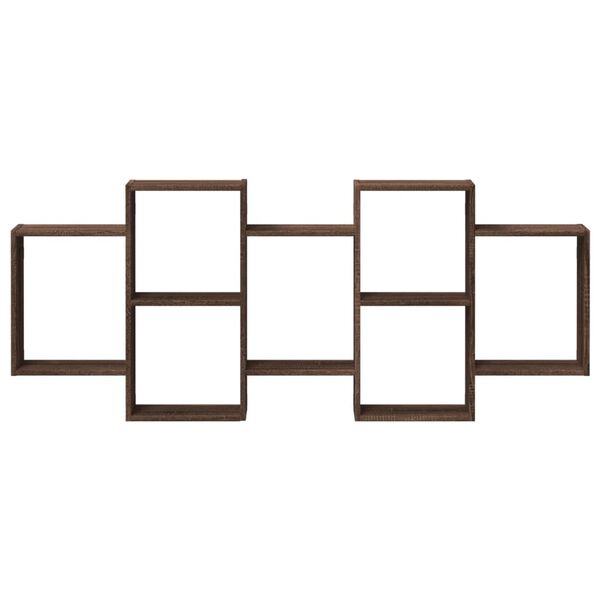 vidaXL barna tölgy színű szerelt fa fali polc 159 x 18 x 65 cm