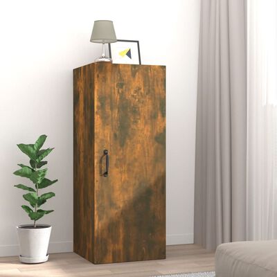 vidaXL füstös tölgy színű szerelt fa faliszekrény 34,5 x 34 x 90 cm