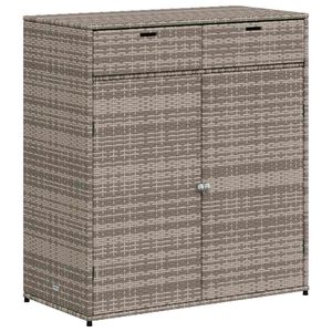 vidaXL sz&uuml;rke polyrattan kerti t&aacute;rol&oacute;szekr&eacute;ny 105 x 55 x 113 cm