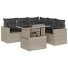 vidaXL 6 r&eacute;szes vil&aacute;gossz&uuml;rke polyrattan kerti &uuml;lőgarnit&uacute;ra p&aacute;rn&aacute;kkal
