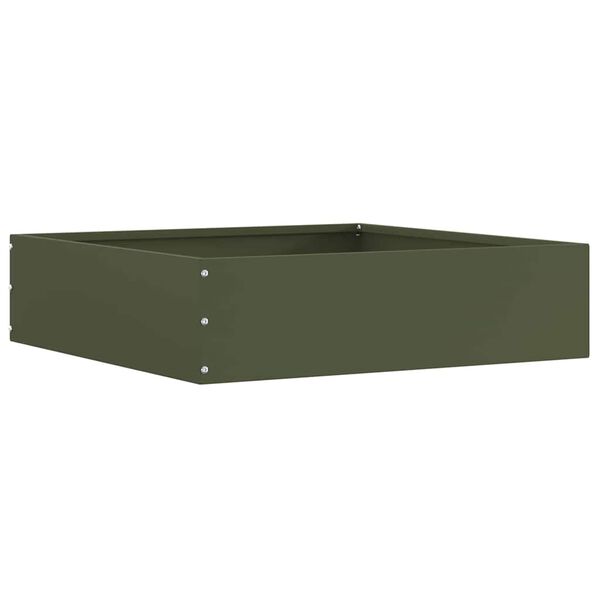 vidaXL Fűszeg&eacute;lyez&eacute;s 6 pcs Olajz&ouml;ld 50 x 50 x 13 cm Ac&eacute;l