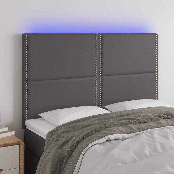 vidaXL sz&uuml;rke műbőr LED-es fejt&aacute;mla 144x5x118/128 cm
