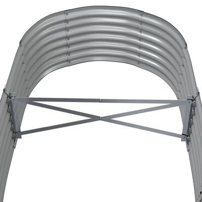 vidaXL szürke porszórt acél kerti magaságyás 152x80x36 cm