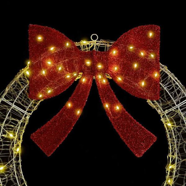 vidaXL Koszor&uacute; 150 LED-del Meleg feh&eacute;r 120 cm Akril