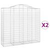 vidaXL 2 db &iacute;ves horganyzott vas gabion kos&aacute;r 200x50x180/200 cm
