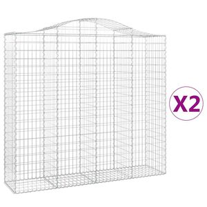 vidaXL 2 db &iacute;ves horganyzott vas gabion kos&aacute;r 200x50x180/200 cm