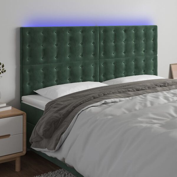 vidaXL s&ouml;t&eacute;tz&ouml;ld b&aacute;rsony LED-es fejt&aacute;mla 200x5x118/128 cm
