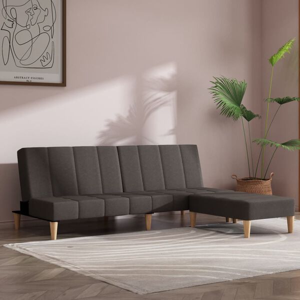 vidaXL k&eacute;tszem&eacute;lyes s&ouml;t&eacute;tsz&uuml;rke sz&ouml;vet kanap&eacute;&aacute;gy zs&aacute;mollyal