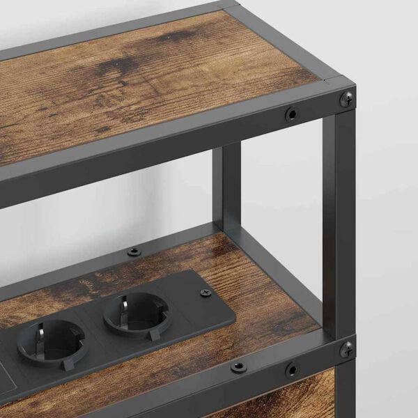 vidaXL Tároló fejtámla polcokkal Füstölt tölgy 180 cm Faanyag