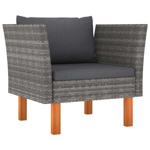 vidaXL polyrattan &eacute;s t&ouml;m&ouml;r eukaliptuszfa kerti kanap&eacute;