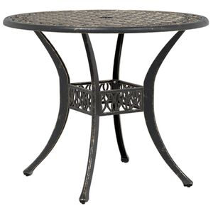 vidaXL bronzsz&iacute;nű &ouml;nt&ouml;tt alum&iacute;nium kerti asztal &Oslash;90x75 cm