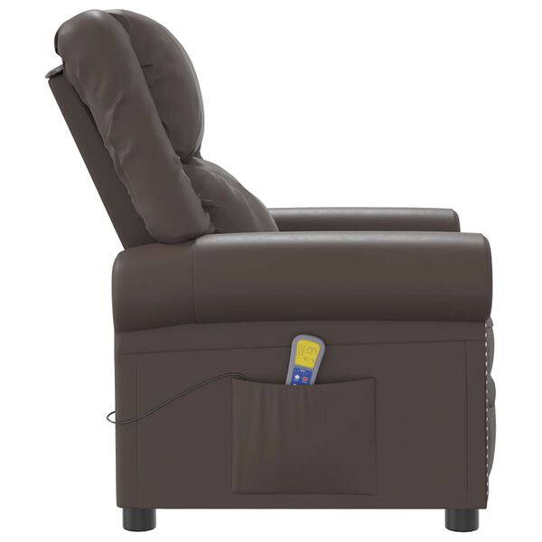 vidaXL f&eacute;nyes barna műbőr massz&aacute;zsfotel