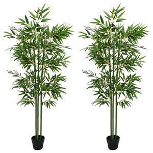 vidaXL Műbambusz fa 2 db Z&ouml;ld 45 x 18 x 175 cm Sz&ouml;vet &eacute;s Bambusz