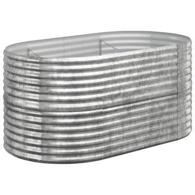 vidaXL ezüstszínű porszórt acél kerti magaságyás 152x80x68 cm