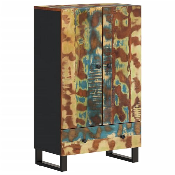 vidaXL tömör újrahasznosított fa és vas szekrény fiókkal 60x33x100 cm