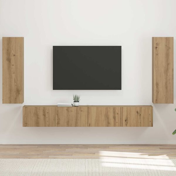 vidaXL TV falit kabinet szett 4 pcs Artisan t&ouml;lgy Faanyag