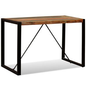 vidaXL t&ouml;m&ouml;r &uacute;jrahasznos&iacute;tott fa &eacute;tkezőasztal 120 cm