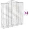 vidaXL 3 db &iacute;ves horganyzott vas gabion kos&aacute;r 200x50x200/220 cm