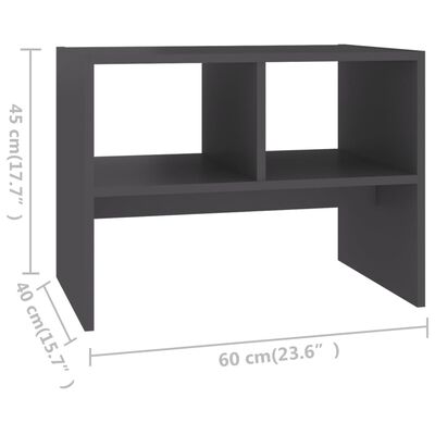 vidaXL szürke forgácslap kisasztal 60 x 40 x 45 cm