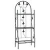 vidaXL h&aacute;romszintes fekete vas vir&aacute;gtart&oacute; &aacute;llv&aacute;ny 52 x 28 x 128 cm