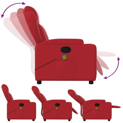 vidaXL piros műbőr dönthető masszázsfotel