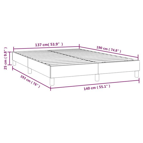 vidaXL kék szövet ágykeret matrac nélkül 140 x 190 cm