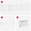 vidaXL feh&eacute;r ny&aacute;rfa 6 paneles &ouml;sszecsukhat&oacute; kutyakapu ajt&oacute;val 480 cm