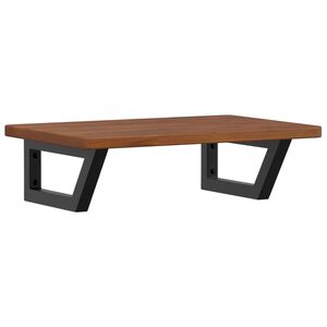 vidaXL acél és tömör tölgyfa falra szerelhető mosdópolc