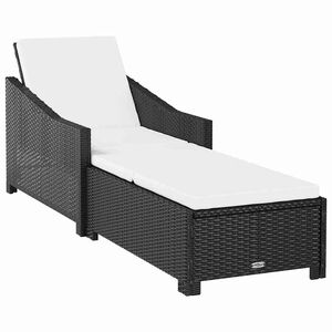 vidaXL fekete polyrattan napoz&oacute;&aacute;gy kr&eacute;mfeh&eacute;r p&aacute;rn&aacute;val