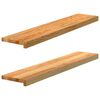 vidaXL ablakp&aacute;rk&aacute;nyok 2 db vil&aacute;gosbarna 100x20x2 cm t&ouml;m&ouml;r fa t&ouml;lgyfa