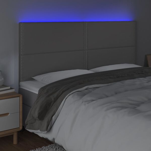 vidaXL sz&uuml;rke műbőr LED-es fejt&aacute;mla 160x5x118/128 cm
