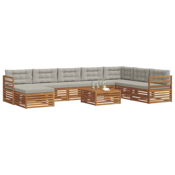 vidaXL &Uuml;lőgarnit&uacute;r&aacute;k 9 pcs Term&eacute;szetes &eacute;s Vil&aacute;gossz&uuml;rke T&ouml;m&ouml;r Ak&aacute;cfa