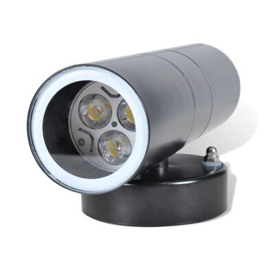 LED Fali Lámpa Rozsdamentes Acél Kül és Beltéri Használat GU 10 Fekete
