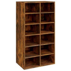 vidaXL f&uuml;st&ouml;s t&ouml;lgy sz&iacute;nű szerelt fa cipőtart&oacute; 54 x 34 x 100,5 cm