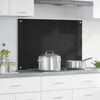 vidaXL Konyhai splashback Fekete 90 x 60 cm edzett üveg