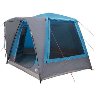 vidaXL Kempingss&aacute;tor Kabin tetővel K&eacute;k 420 x 420 x 227 cm Poli&eacute;szter