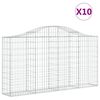 vidaXL 10 db &iacute;ves horganyzott vas gabion kos&aacute;r 200x30x100/120 cm