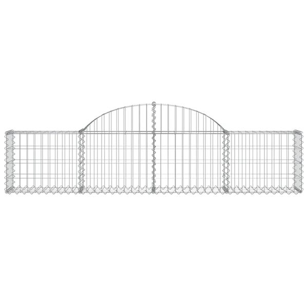 vidaXL 12 db íves horganyzott vas gabion kosár 200x30x40/60 cm