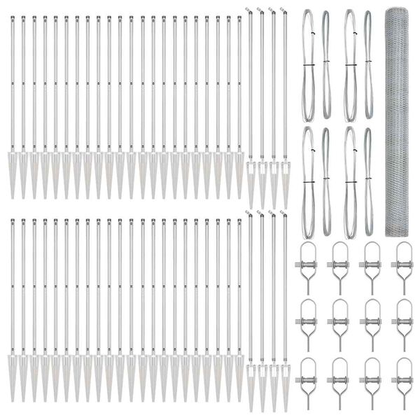 vidaXL Ker&iacute;t&eacute;soszlop Ez&uuml;st 100 x 1,5 m (25 mm h&aacute;l&oacute;) Ac&eacute;l