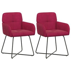 vidaXL &Eacute;tkező Sz&eacute;kek 2 pcs B&aacute;rsony Bord&oacute; 59 x 56,5 x 86 cm