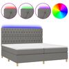 vidaXL s&ouml;t&eacute;tsz&uuml;rke sz&ouml;vet rug&oacute;s &eacute;s LED-es &aacute;gy matraccal 200x200 cm