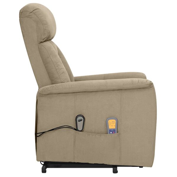 vidaXL világosszürke mikroszálas szövet felállást segítő masszázsfotel