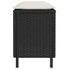 vidaXL fekete polyrattan kerti pad párnával 110x30x40,5 cm