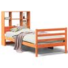 vidaXL viaszbarna t&ouml;m&ouml;r fa k&ouml;nyvespolcos &aacute;gy matrac n&eacute;lk&uuml;l 75 x 190 cm