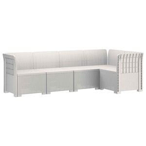 vidaXL 5-Szem&eacute;lyes Kerti Kanap&eacute; Rattan Hat&aacute;s&uacute; PP Feh&eacute;r