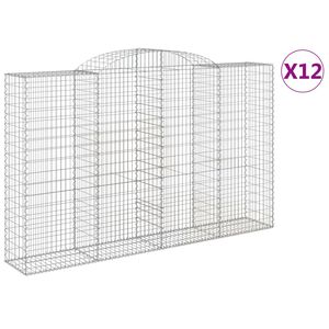 vidaXL 12 db &iacute;ves horganyzott vas gabion kos&aacute;r 300x50x180/200 cm